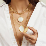 Love Locket - Large Mother of Pearl & Diamonds