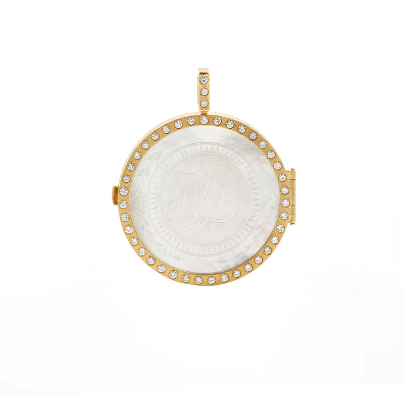 Love Locket - Large Mother of Pearl & Diamonds