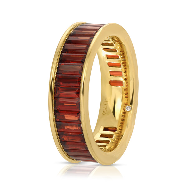 Men's Eternity Ring - Mozambique Garnet