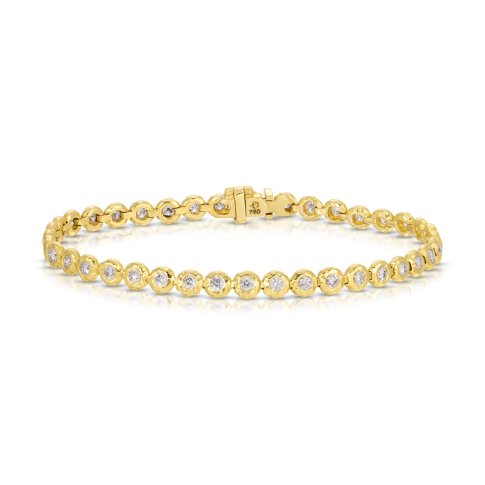 Bracelet Tennis Astralia Or Blanc 18kt Saphirs Et Diamants - 20 Cm, Neuf Certifié
