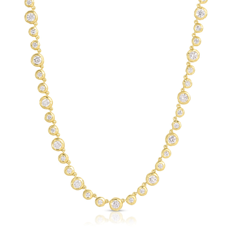 Micro Nesting Gem Tennis Necklace - Diamond