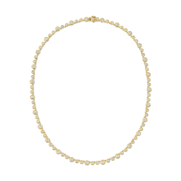 Micro Nesting Gem Tennis Necklace - Diamond