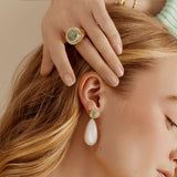 Moonstone & Mint Tourmaline Earrings