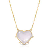 Moonstone Heart & Diamond Necklace