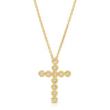 Diamond Nesting Gem Cross Necklace - Medium 