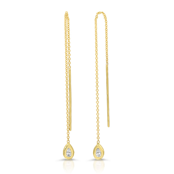 Nesting Gem Drop Earrings - Pear Diamond