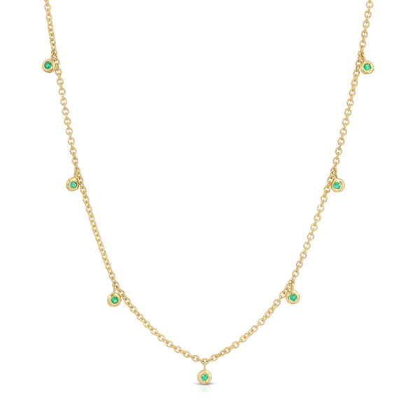 Micro Nesting Gem Eternity Necklace - Emerald