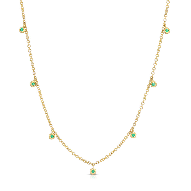 Micro Nesting Gem Eternity Necklace - Emerald