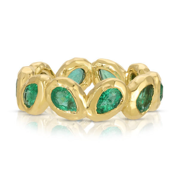 Nesting Gem Eternity Band - Pear Shaped Emerald