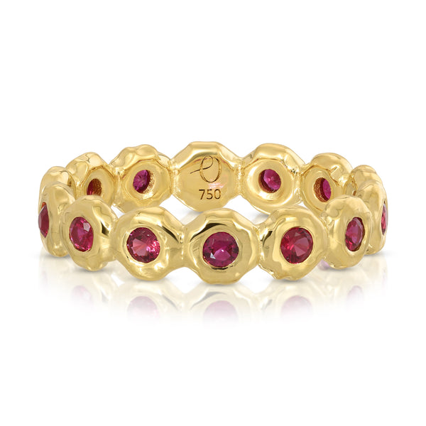 Nesting Gem Eternity Ring - Ruby - Medium