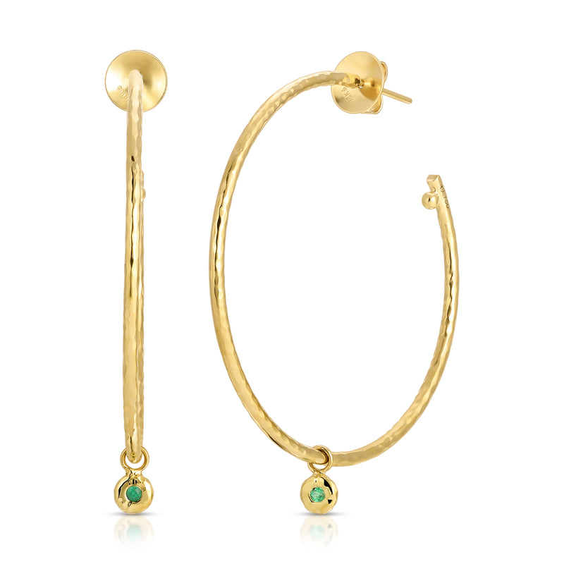 Medium Nesting Gem Hoops 18K Yellow Gold