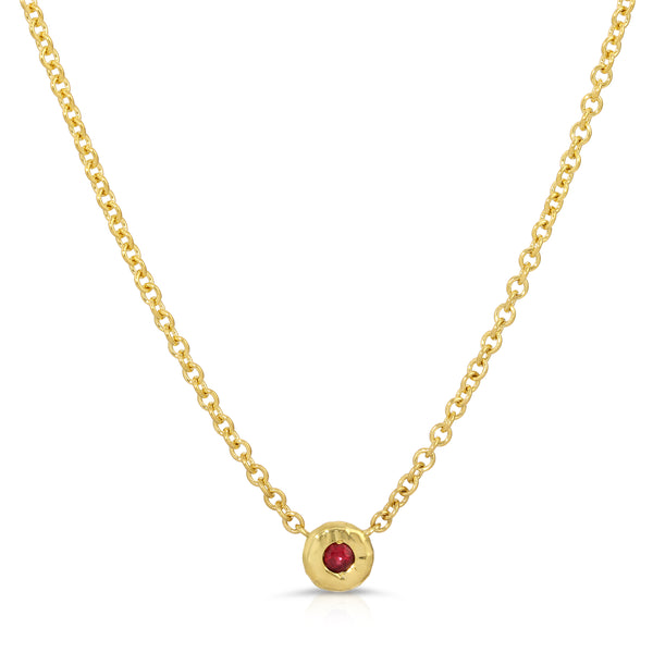 Nesting Gem Necklace - Ruby