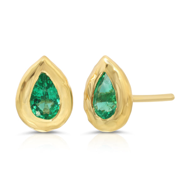 Nesting Gem Studs - Emerald Pear