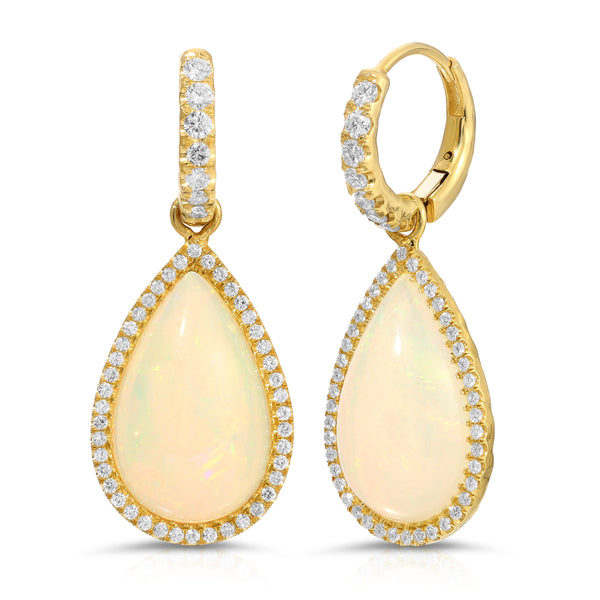 Opal & Diamond Earrings - 9.80 Carats