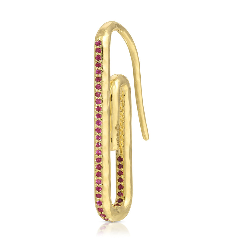 Ruby Paperclip Earring 