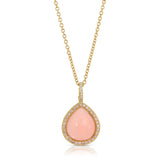 Pear Shaped Pink Opal Necklace