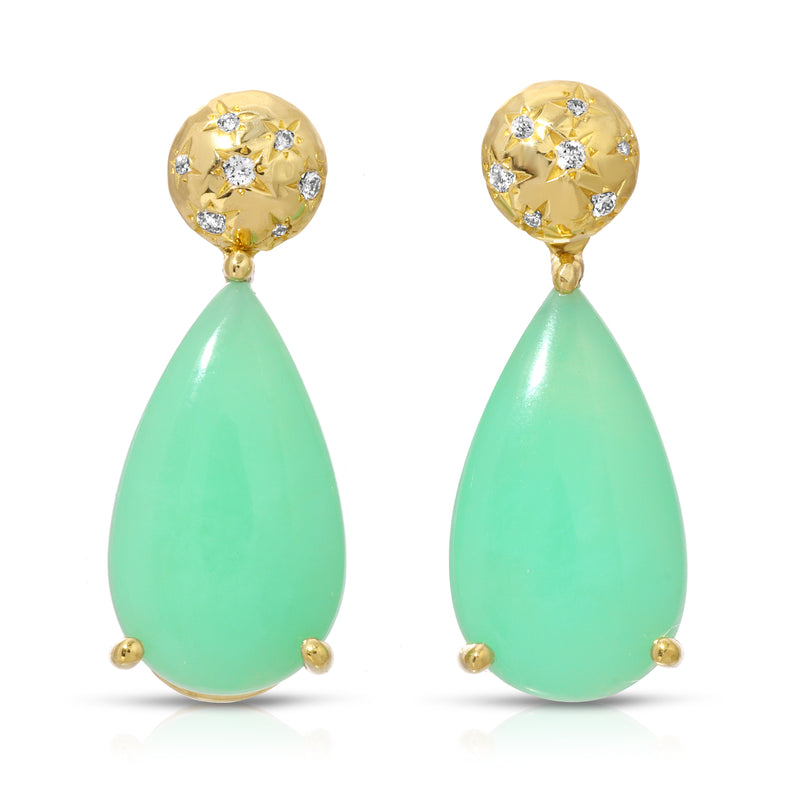 Petite Chrysoprase & Diamond Imogen Earrings