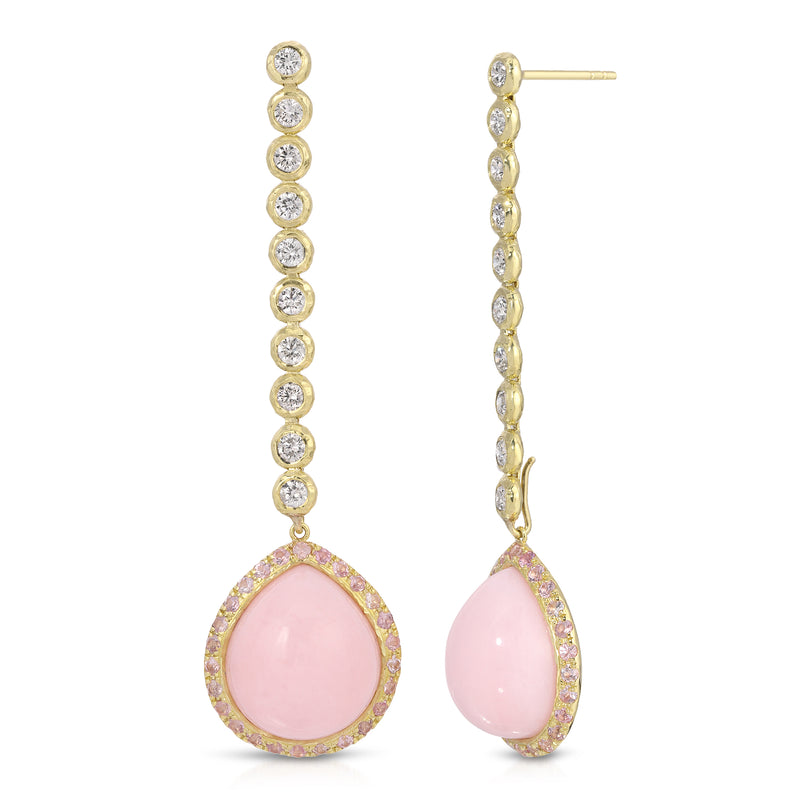 Pink Opal Nesting Gem Drop Earrings