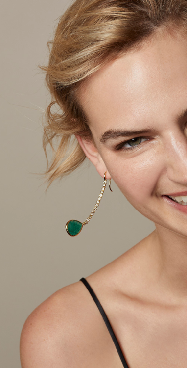 Kelly Earrings Emerald & Diamonds