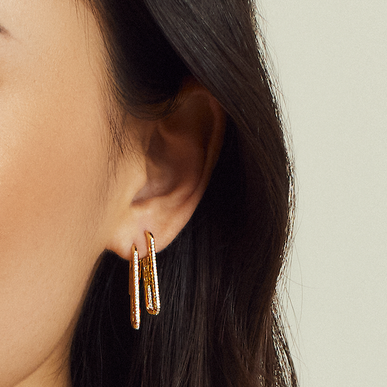 Paperclip Earring - Ruby
