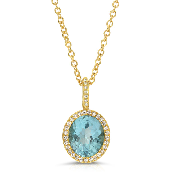 Moody Blue Topaz & Diamond Necklace