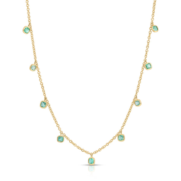 Asscher Emerald Eternity Necklace - 9 Stones